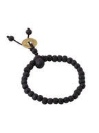 NVR Men's Black Beaded Adjustable Bracelet - Distacart