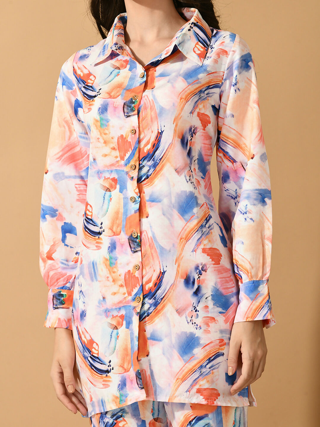 Myshka Women's Multi Printed Shirt With Trousers