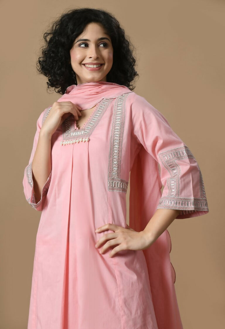 Joban Fashion Pink Cotton Kurta Set