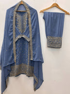 Teeya Creation Lavender Color Faux Georgette Embroidery Work Party Wear Salwar Suit - Distacart