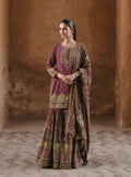 Anaita Maroon Silk Readymade Palazzo Suit with Swarovski Work - Distacart