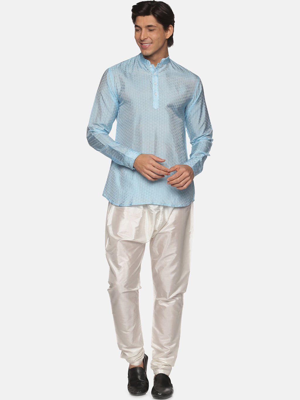 Sethukrishna Men Blue Kurta with Pyjama - Distacart