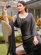 Tikhi Imli Striped Satin Ready to Wear Saree - Distacart