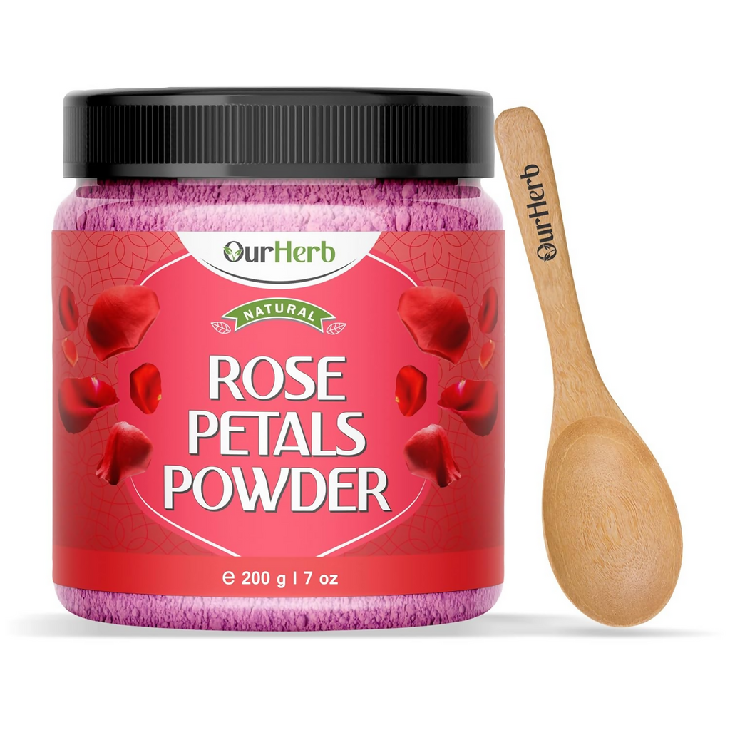 OurHerb Pure & Natural Rose Petal Powder for Skin & Hair With Vitamin Enriched