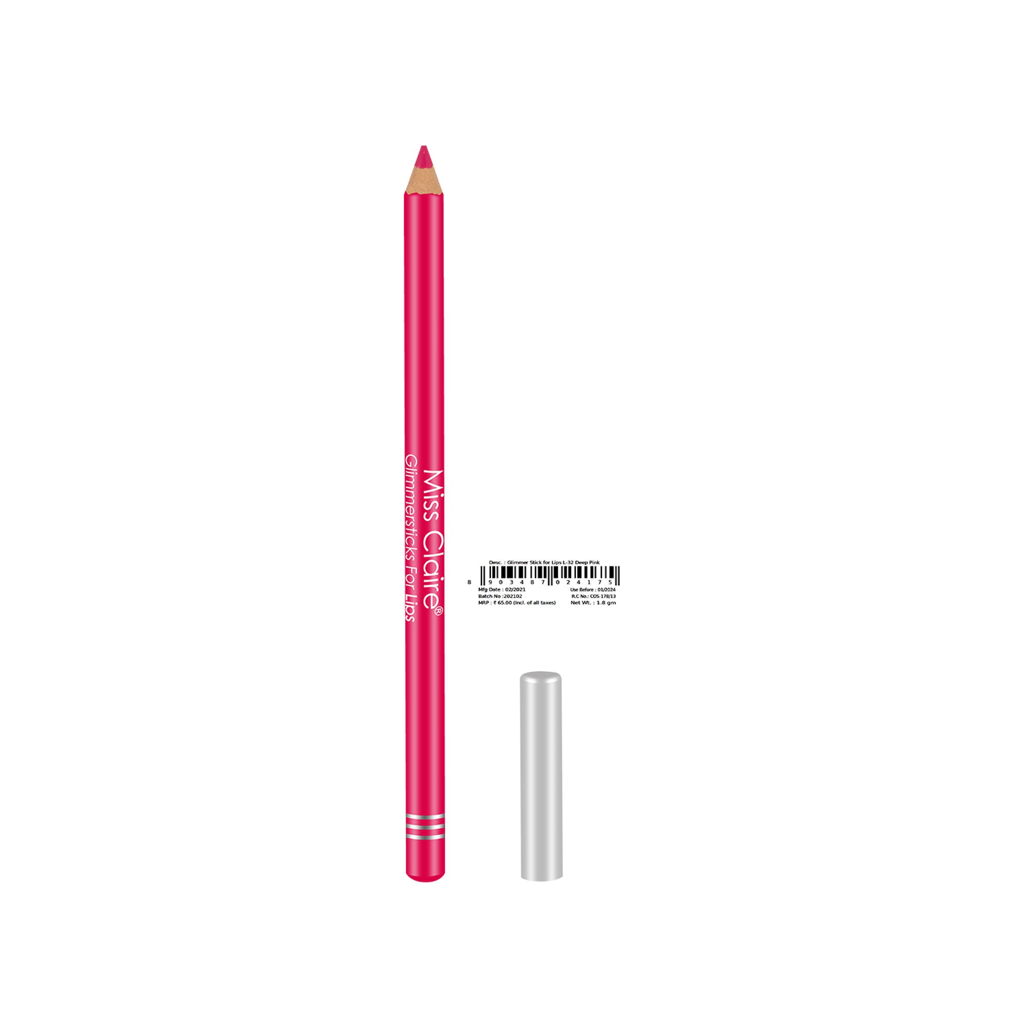 Miss Claire Glimmersticks For Lips - Deep Pink L-32