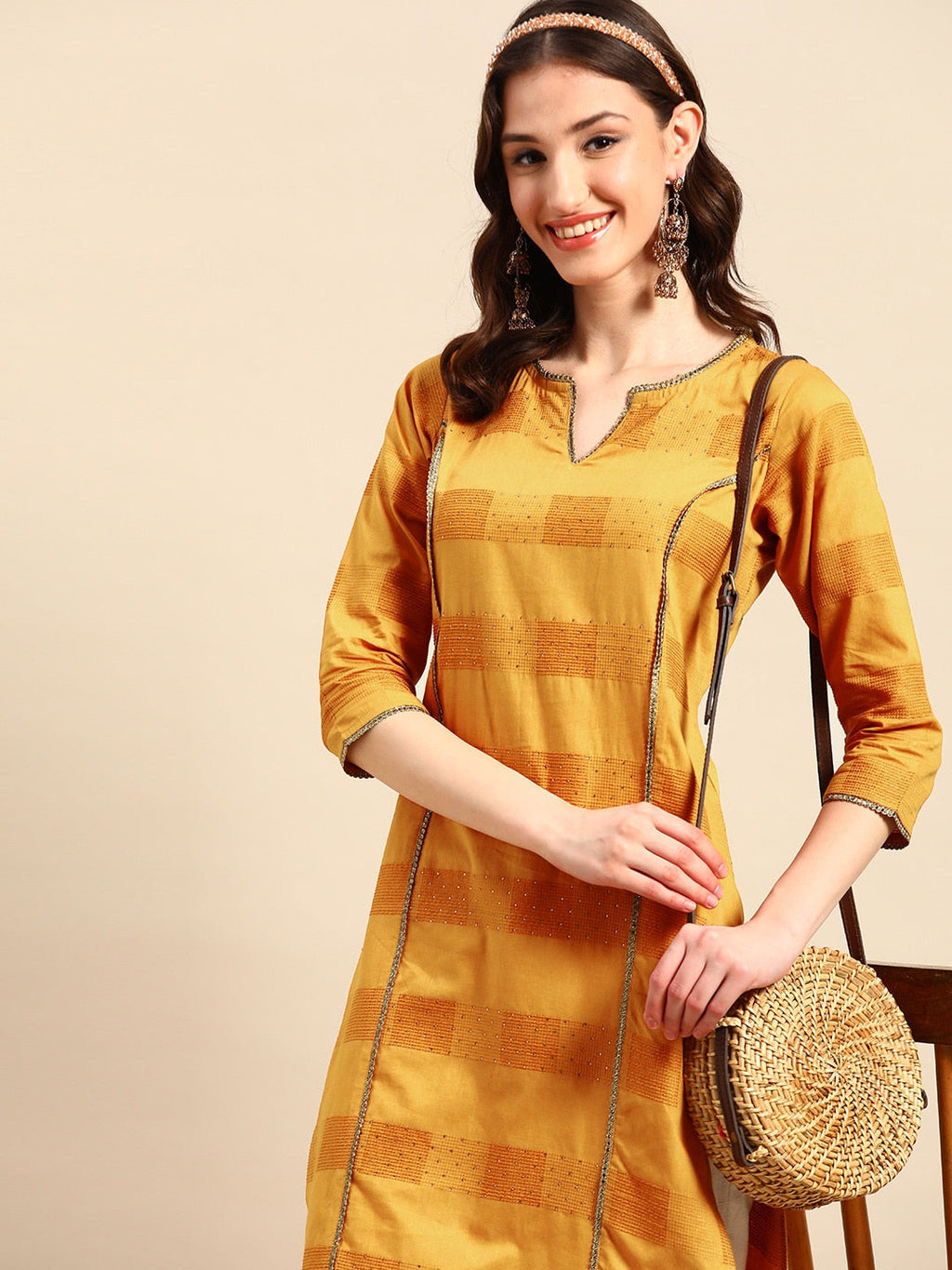 Sangria Embellished Cotton Kurta