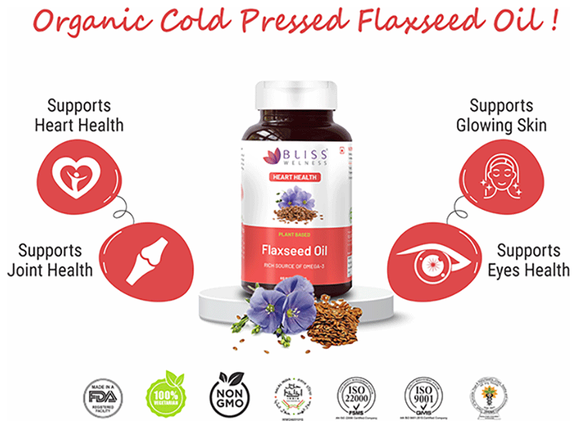 bliss welness flaxseed oil high potency omega 3 softgel capsule 60 each