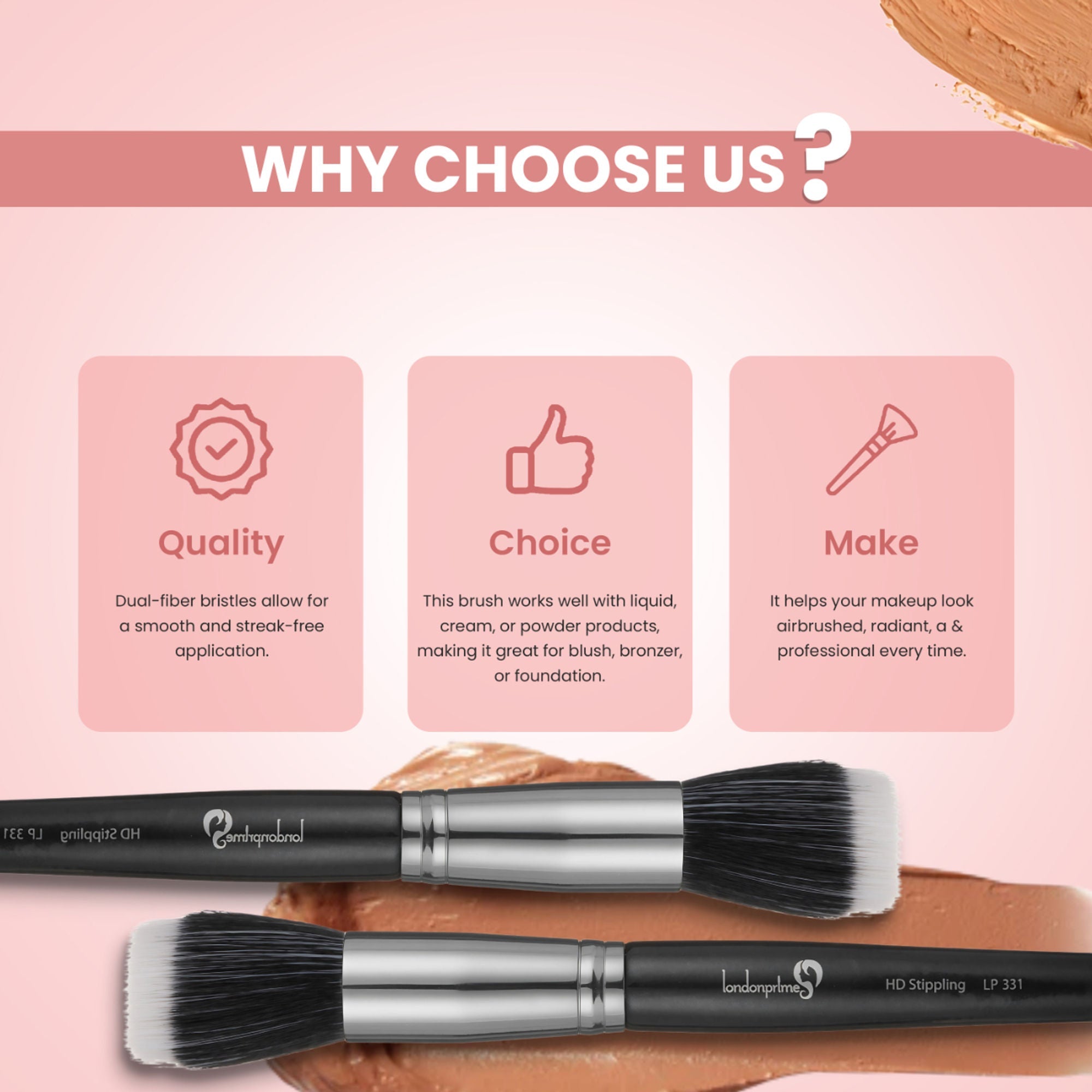 London Prime HD Stippling Brush - LP331 ( Formerly London Pride Cosmetics )