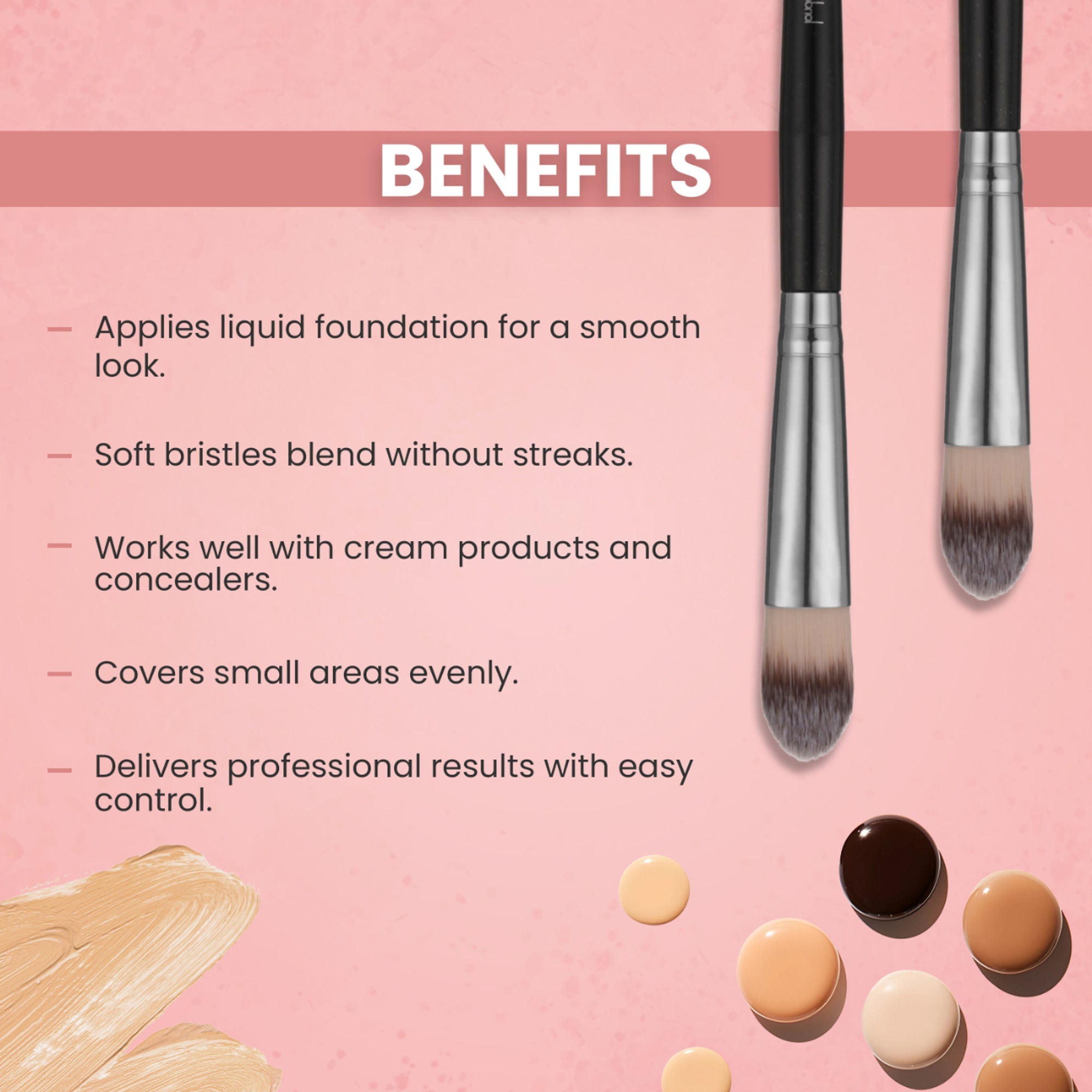 London Prime HD Small Foundation BrushLP329 ( Formerly London Pride Cosmetics )