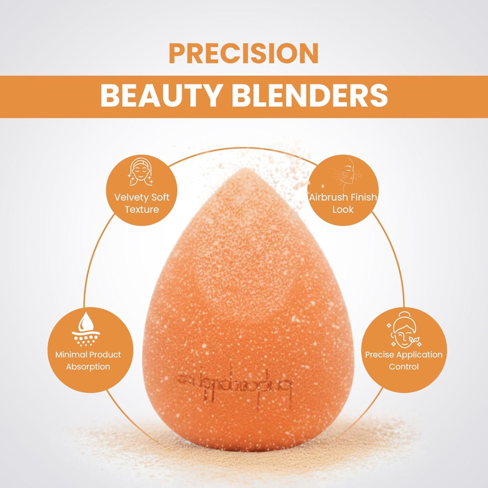 London Prime Precision Beauty Blender - Orange ( Formerly London Pride Cosmetics )