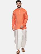 Sethukrishna Men Orange Empire Kurta with Dhoti Pants - Distacart