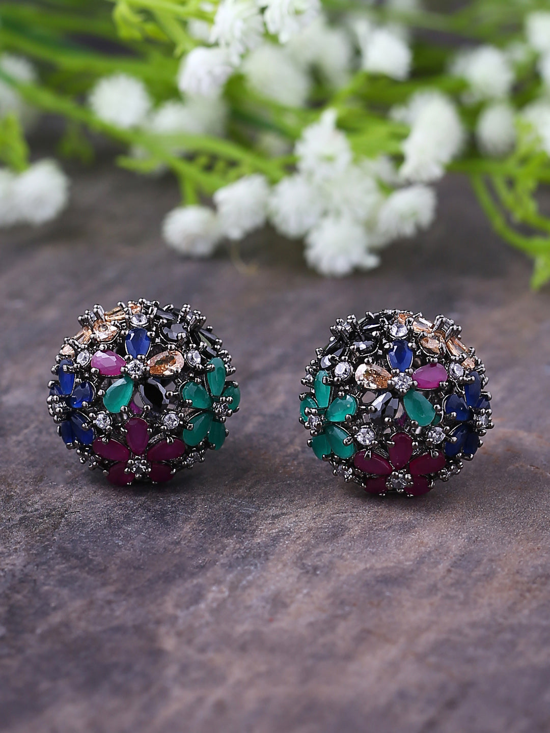 Shoshaa Multicoloured Circular Studs - Distacart