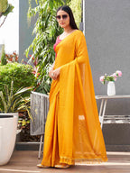 Tikhi Imli Woven Design Crepe Saree - Distacart