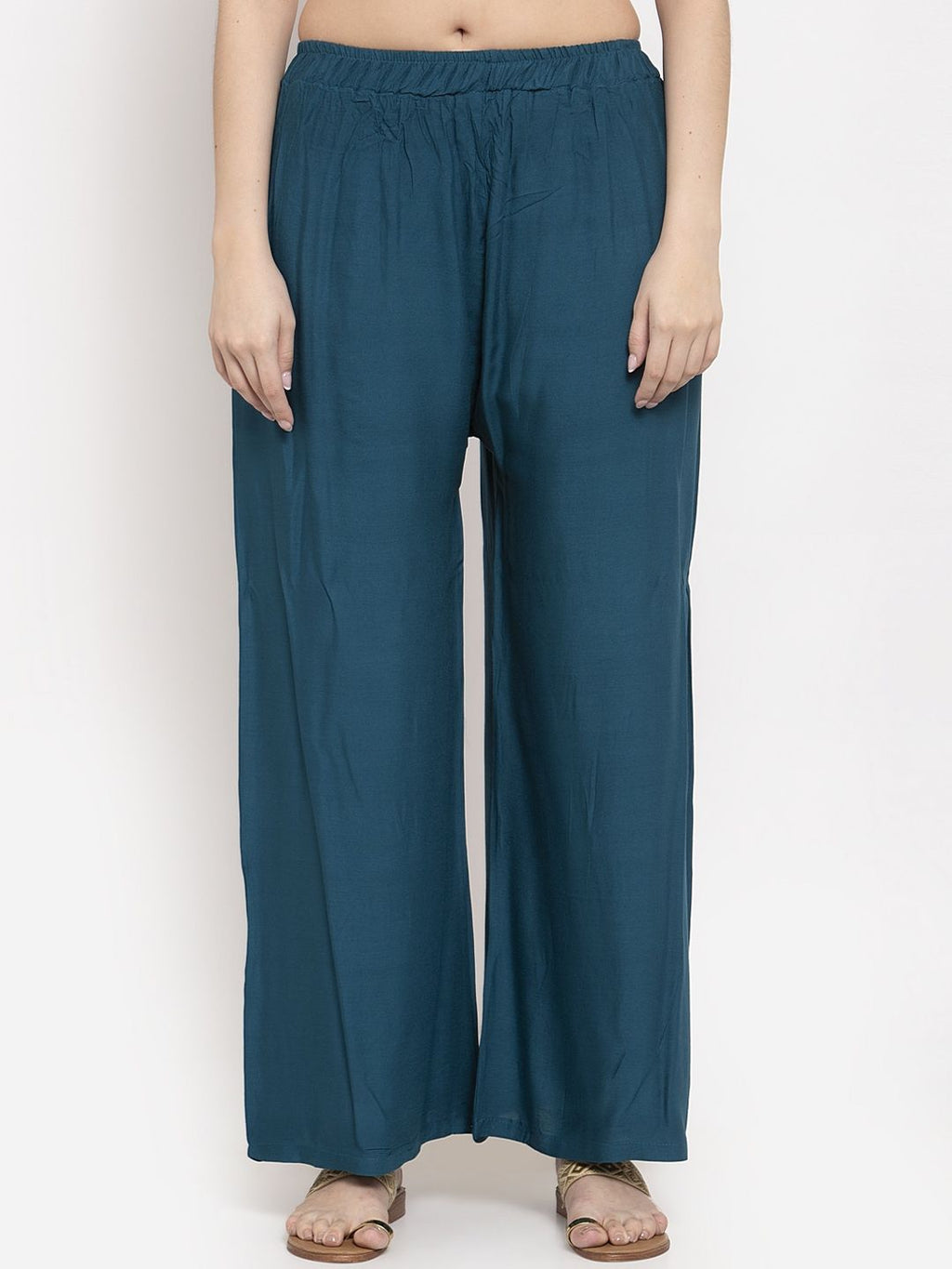 TAG 7 Women Pack Of 2 Solid Straight Palazzos