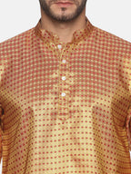 Sethukrishna Men Gold-Toned Self Design Kurta with Churidar - Distacart