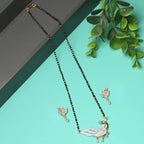 AanyaCentric Gold-plated Mangalsutra Pendant Earring Set & Silver Plated Anklet - Distacart