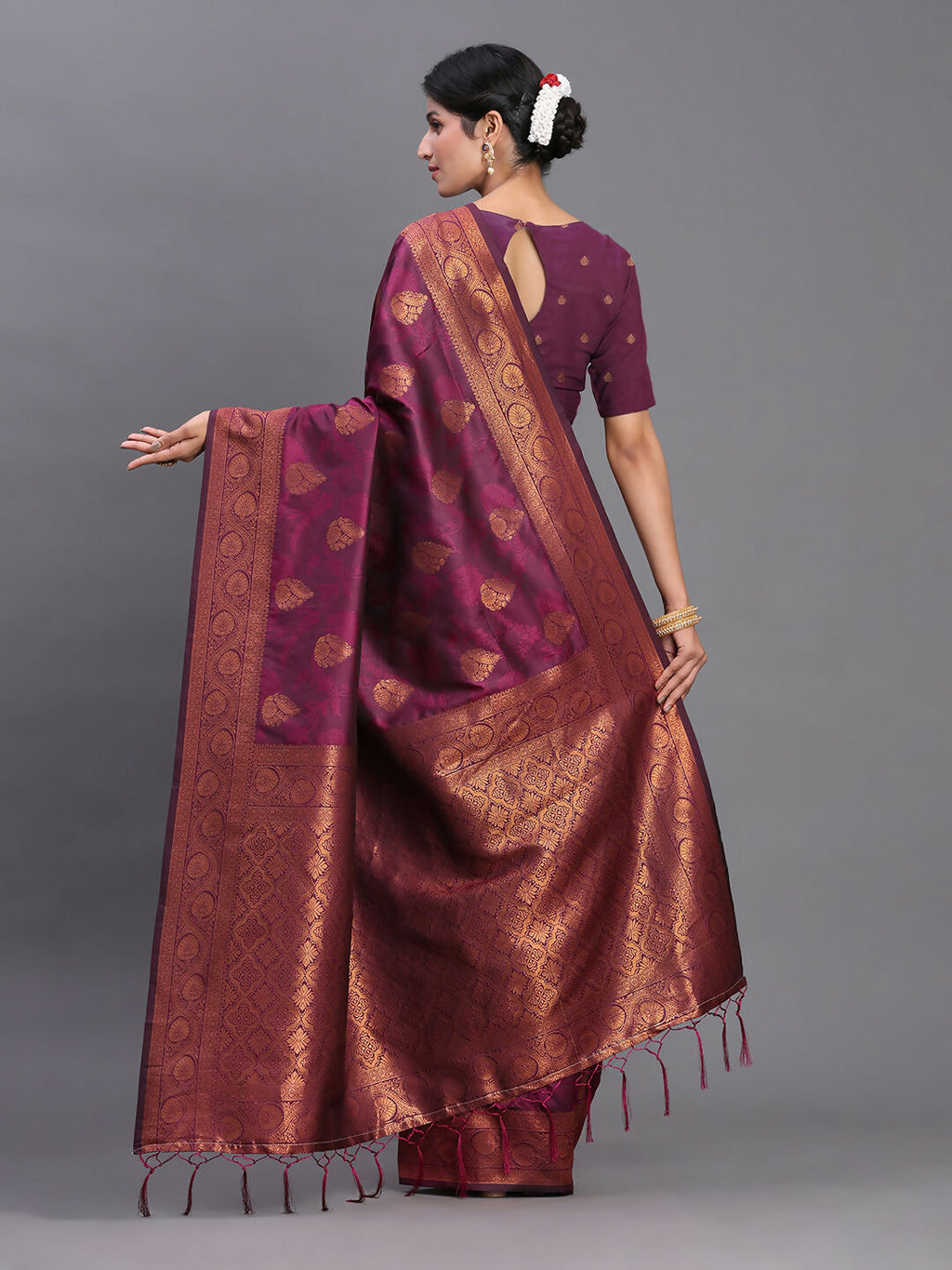 Shree Shyam Fashion Silk Purple Saree - Distacart