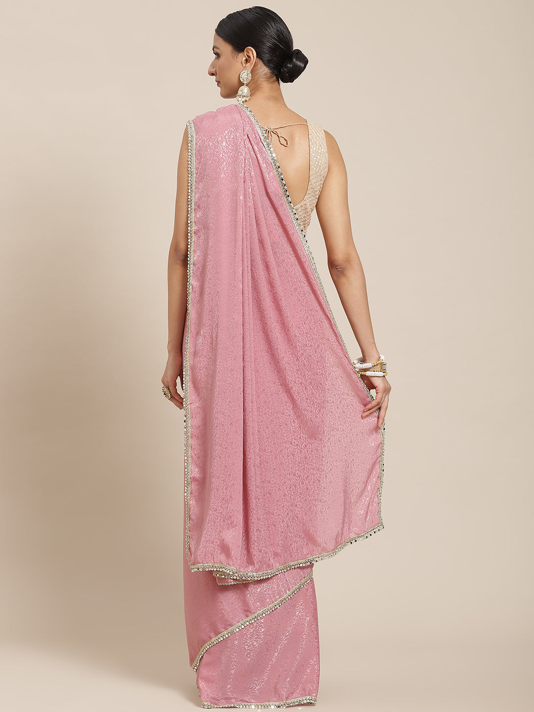 Tikhi Imli Pink Ethnic Motifs Print Saree - Distacart