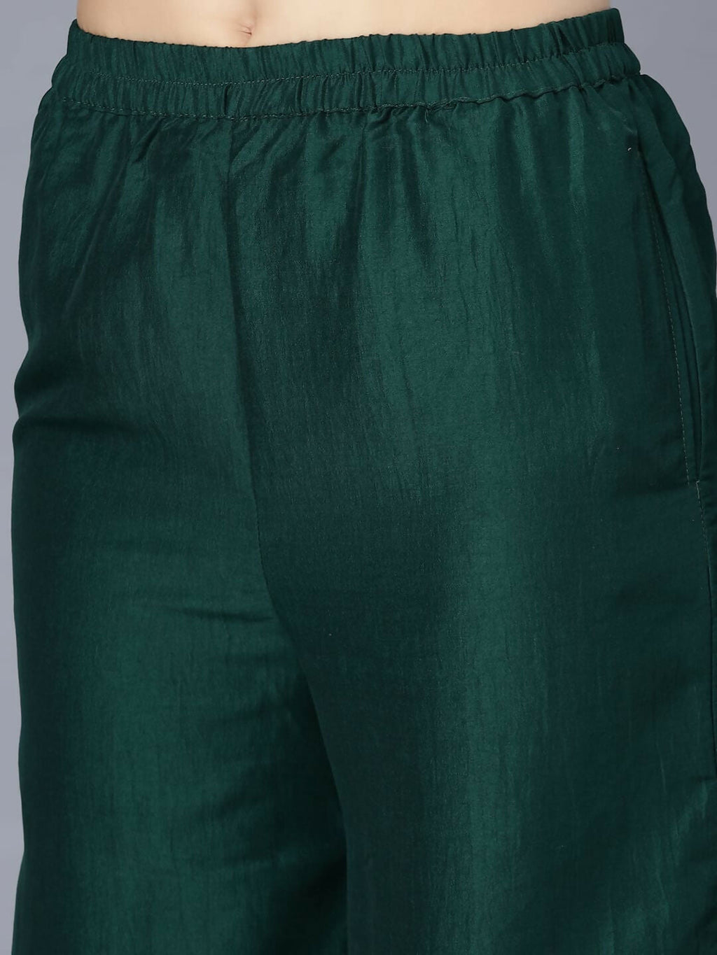 Myshka Women's Green Solid Party Kurta Sets