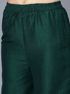Myshka Women's Green Solid Party Kurta Sets