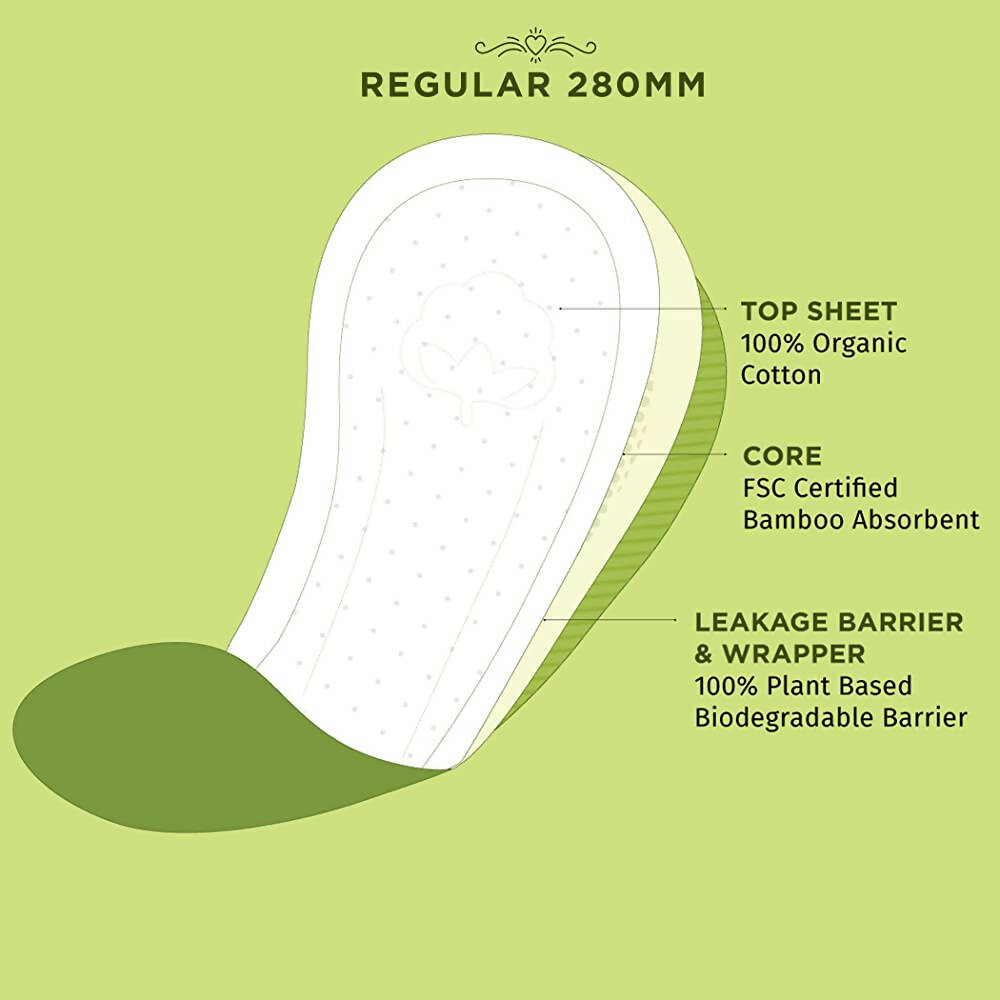 Pee Safe Organic Cotton Biodegradable Sanitary Pads-Quarterly Pack