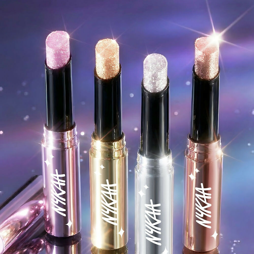 Nykaa Diamond Jelly Cooling Shimmer Eyeshadow Stick - Multi-Use, High Shine Glitter - Champagne Drip