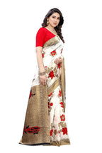 Vamika White Printed Art Silk Saree