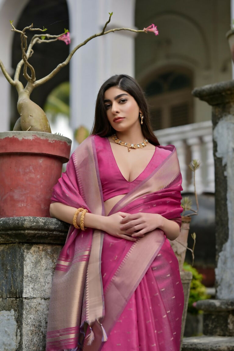 Pink Kalyani Silk Woven Design Saree - Priyalaxmi