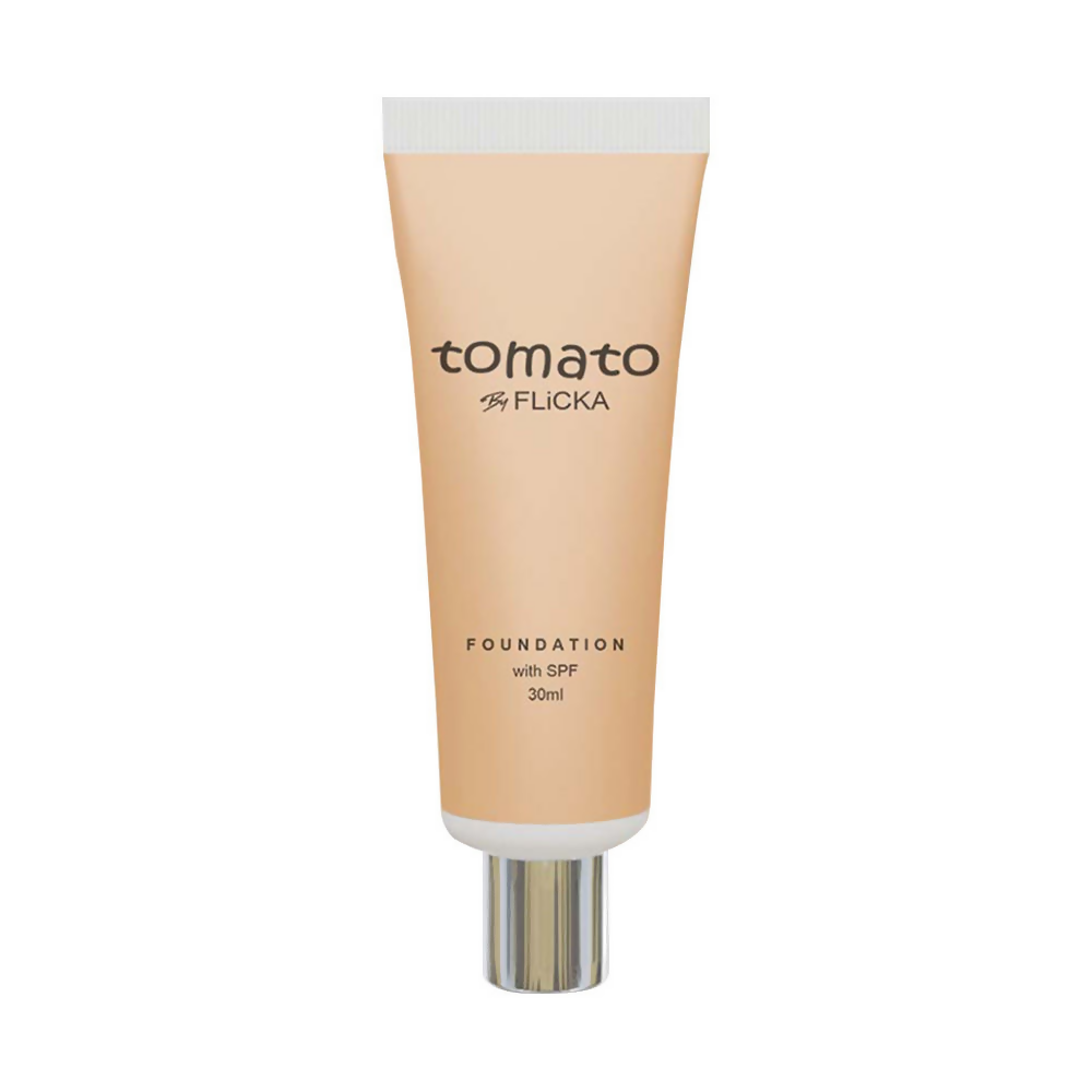 Flicka Cosmetics Tomato Liquid Foundation With Spf Long Lasting Lightweight All Skin Types - Caramel - Distacart