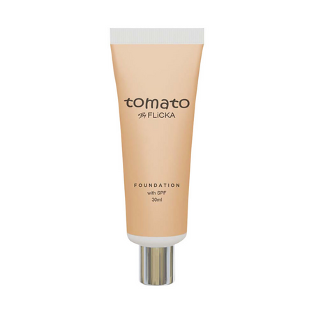 Flicka Cosmetics Tomato Liquid Foundation With Spf Long Lasting Lightweight All Skin Types - Caramel