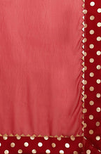 Janasya Women's Red Poly Georgette Printed Saree With Blouse Piece