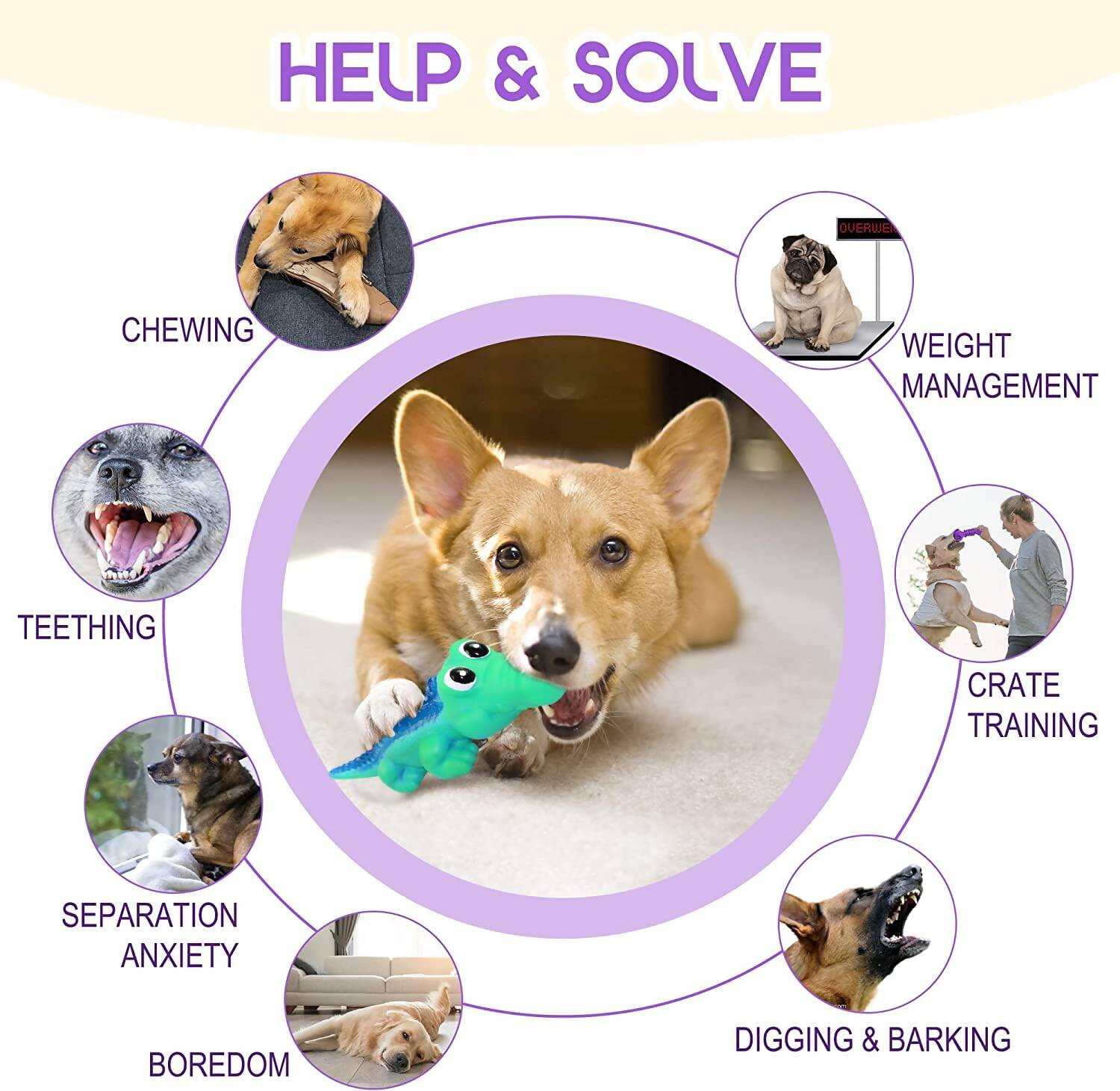 Sage Square Durable Interactive Dog Squeaky Crocodile Toy (Random Color)