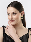 NVR Women Gold-Plated Cut Out Circle Drop Earrings - Distacart