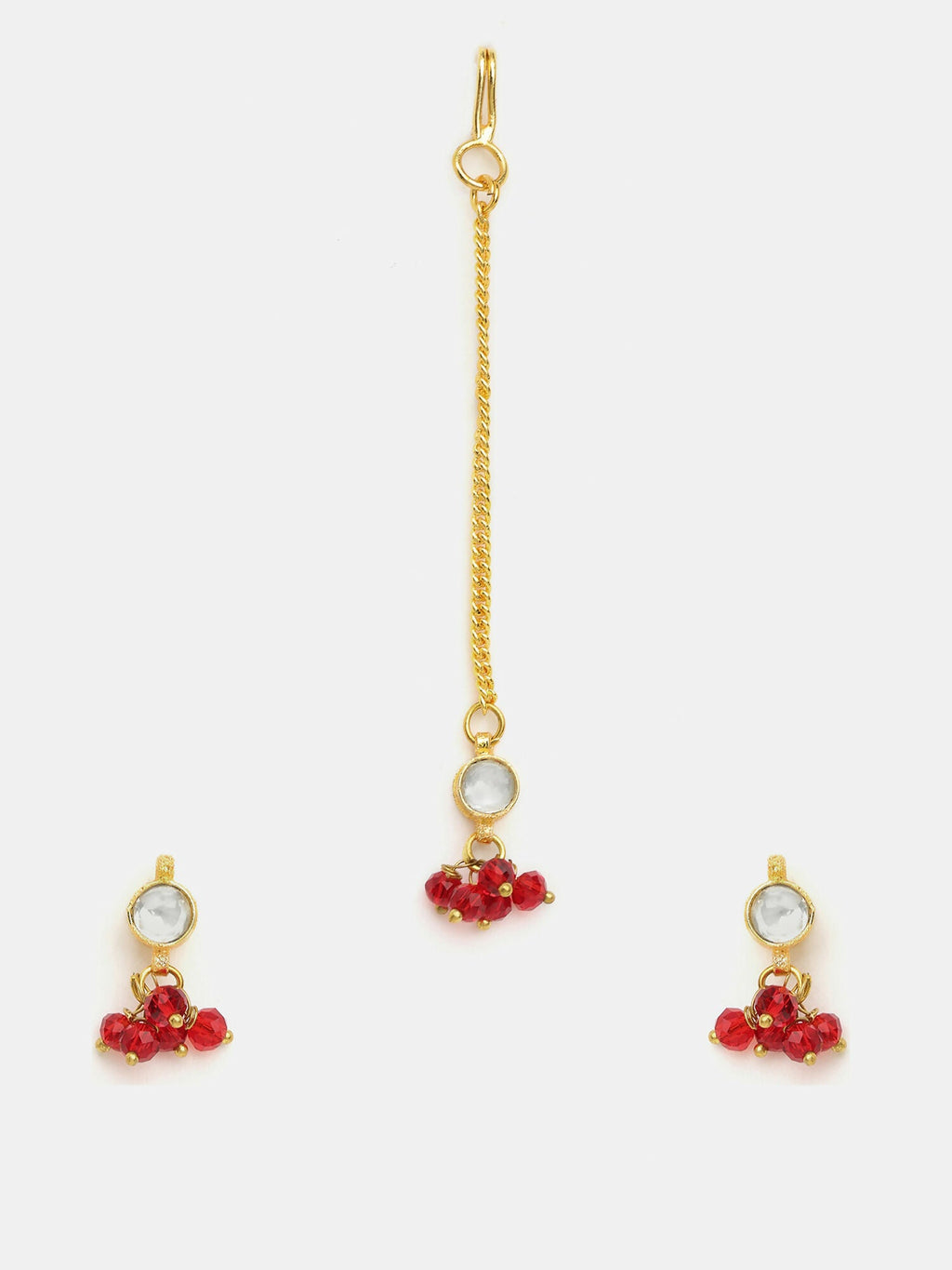 Ruby Raang Noor-E-Laal Pearl Tikka Set - Distacart