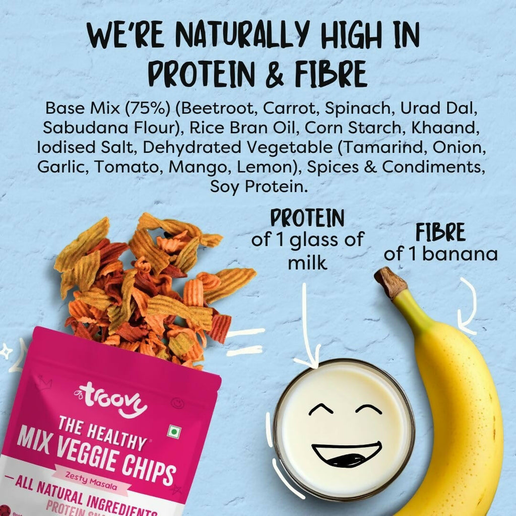Troovy Healthy Masala Vegetable Chips Tasty & High Protein Snacks - Distacart