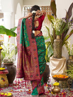 Shree Shyam Fashion Green Soft Silk Saree - Distacart