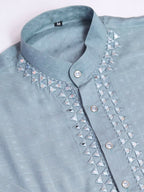 Vastranavya Exclusive Festival Wear Viscose Mirror Work on Self Weaving Kurta Only