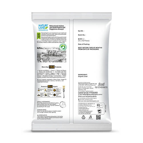 Nature Land Organics Urad White Whole (Gota) - Distacart