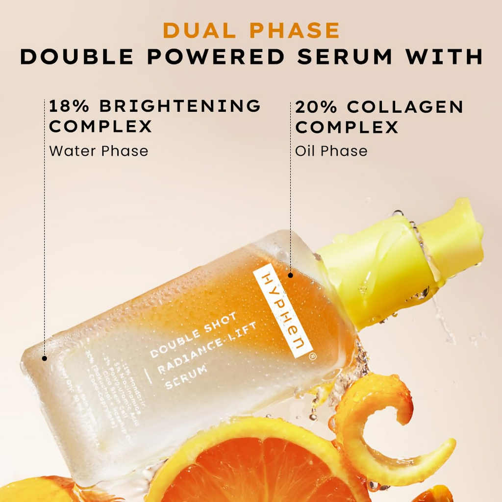 Hyphen Double Shot Face Serum with 18% Brightening & 20% Collagen - Distacart