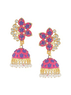 NVR Women Pink Dome Shaped Jhumka Earrings - Distacart