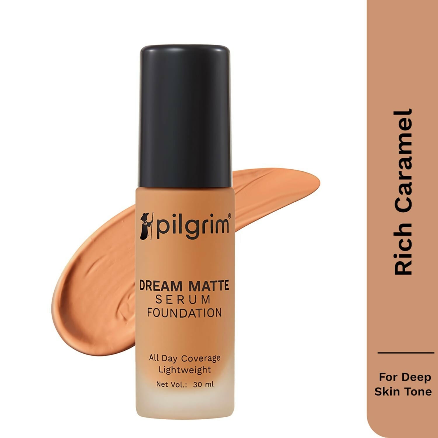 Pilgrim Dream Matte Serum Foundation With Matte & Poreless All Day Coverage Lightweight - Rich Caramel