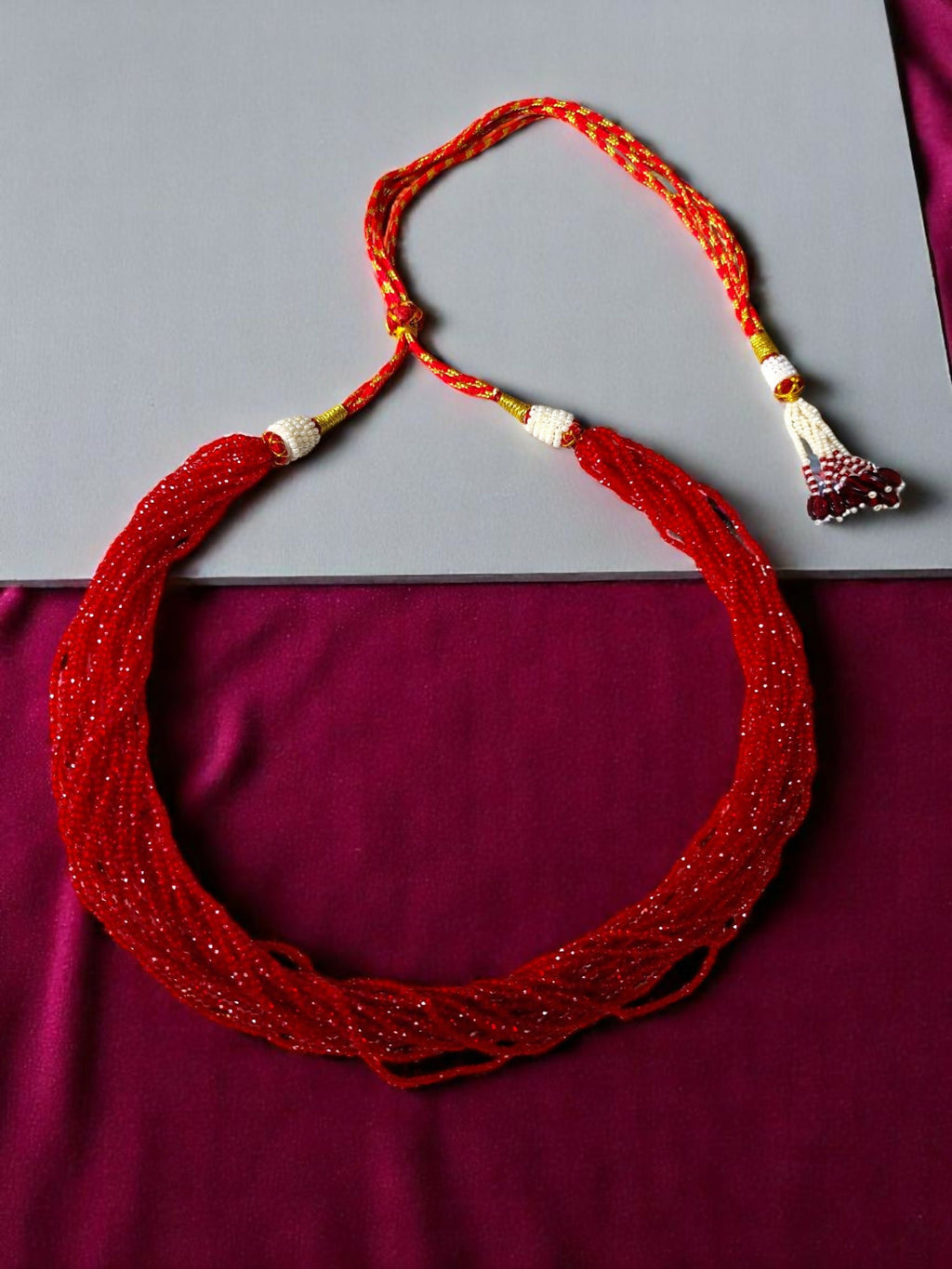 Inhanns Crystal Beads Luxe Edition – Multi-Layered Necklace - Red
