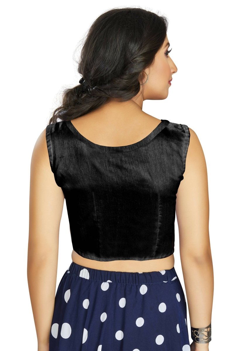 Aastha Fashion Women's Black Art Silk Designer Traditional Readymade Blouse