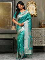 Shree Shyam Fashion Banarasi Silk Rama Green Saree - Distacart