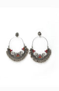 Mominos Fashion Silver-Plated Peacock Design Multi-Color Chandbali Earrings - Distacart