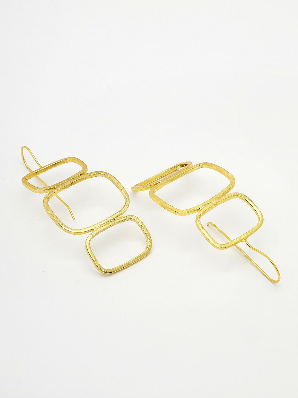 NVR Women Gold-Plated Contemporary Fish Hook Drop Earrings - Distacart