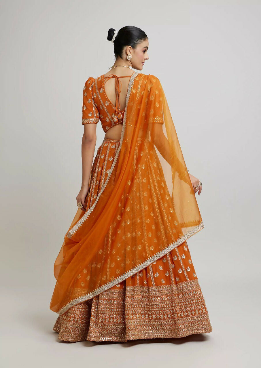 Lehenga Mart Designer Indian Wedding Lehenga Choli-Orange - Distacart