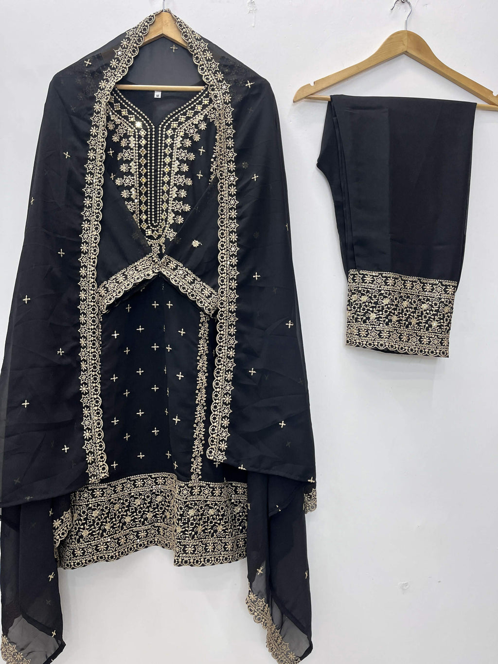 Teeya Creation Black Color Faux Georgette Embroidery Work Party Wear Salwar Suit - Distacart