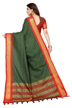 Vamika Weaving Green Cotton Silk Saree - Distacart