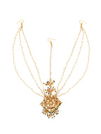 Layered Pearl Matha Patti (Gold) - Ruby Raang - Distacart